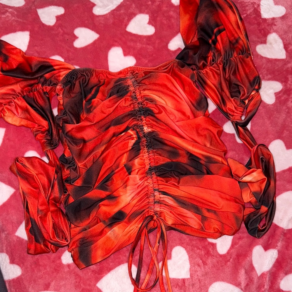 Fashion Nova Orange and Black Top
